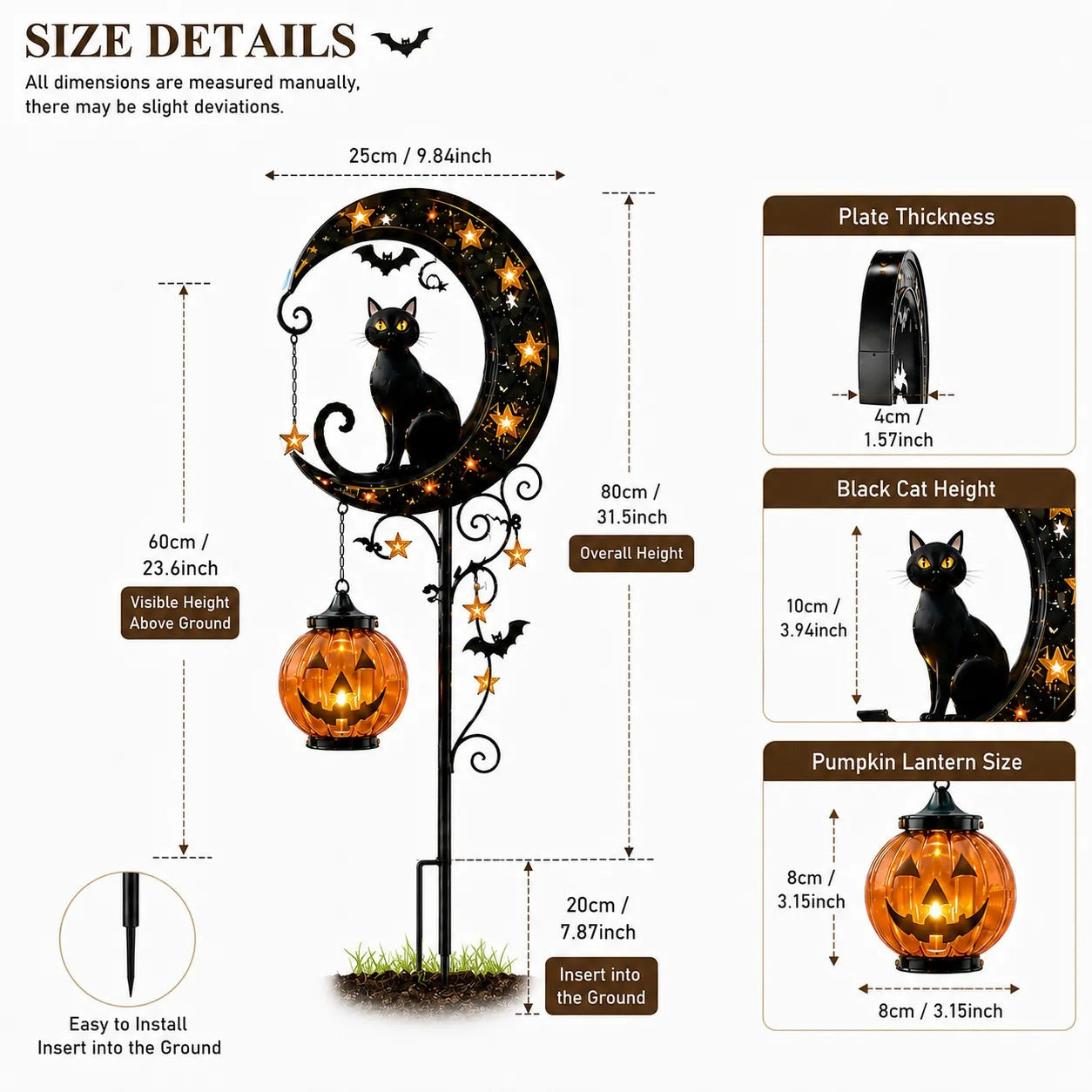 Pumpkin Moon Solar Garden Stake Light
