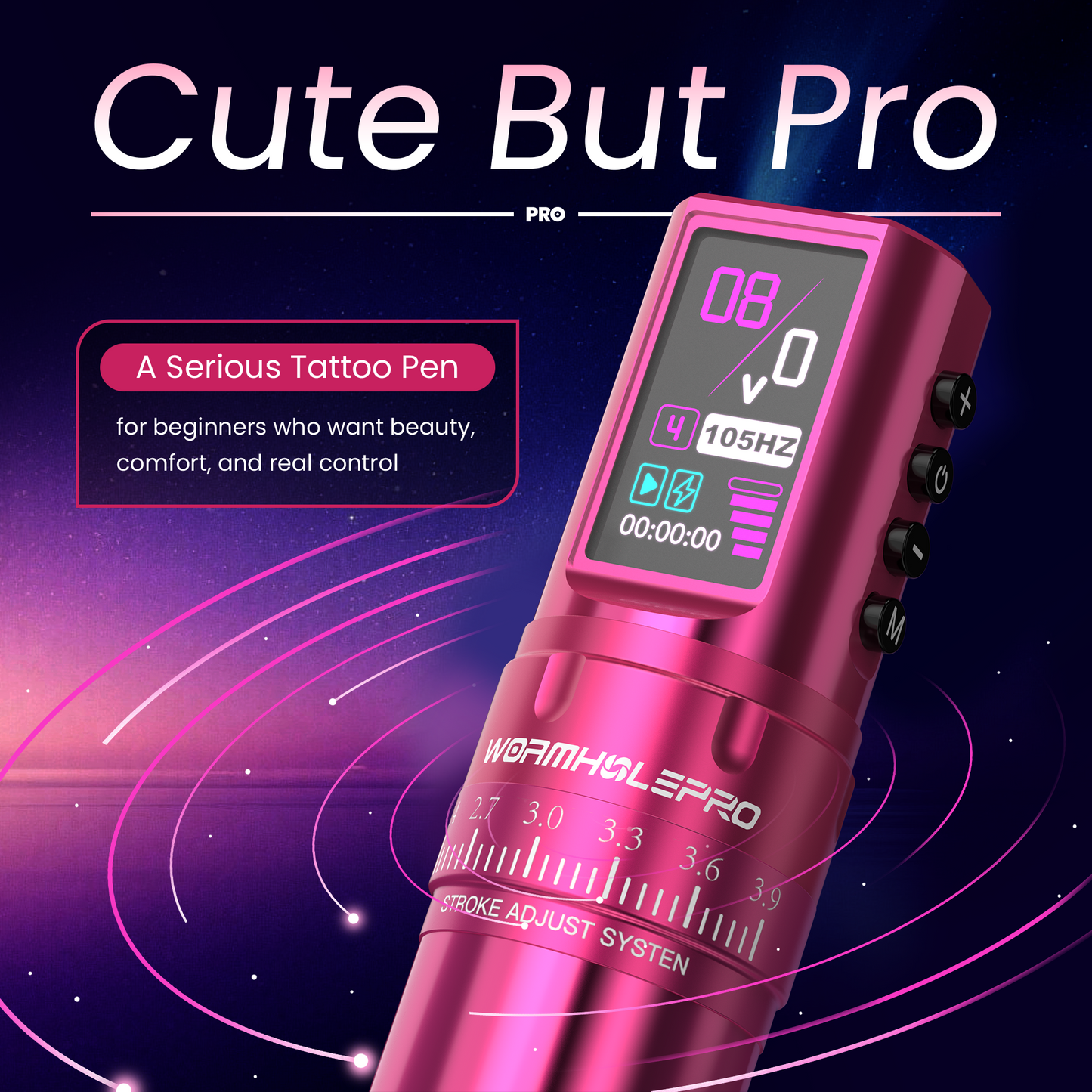 Wireless Professional Tattoo Pen with 7 Stroke