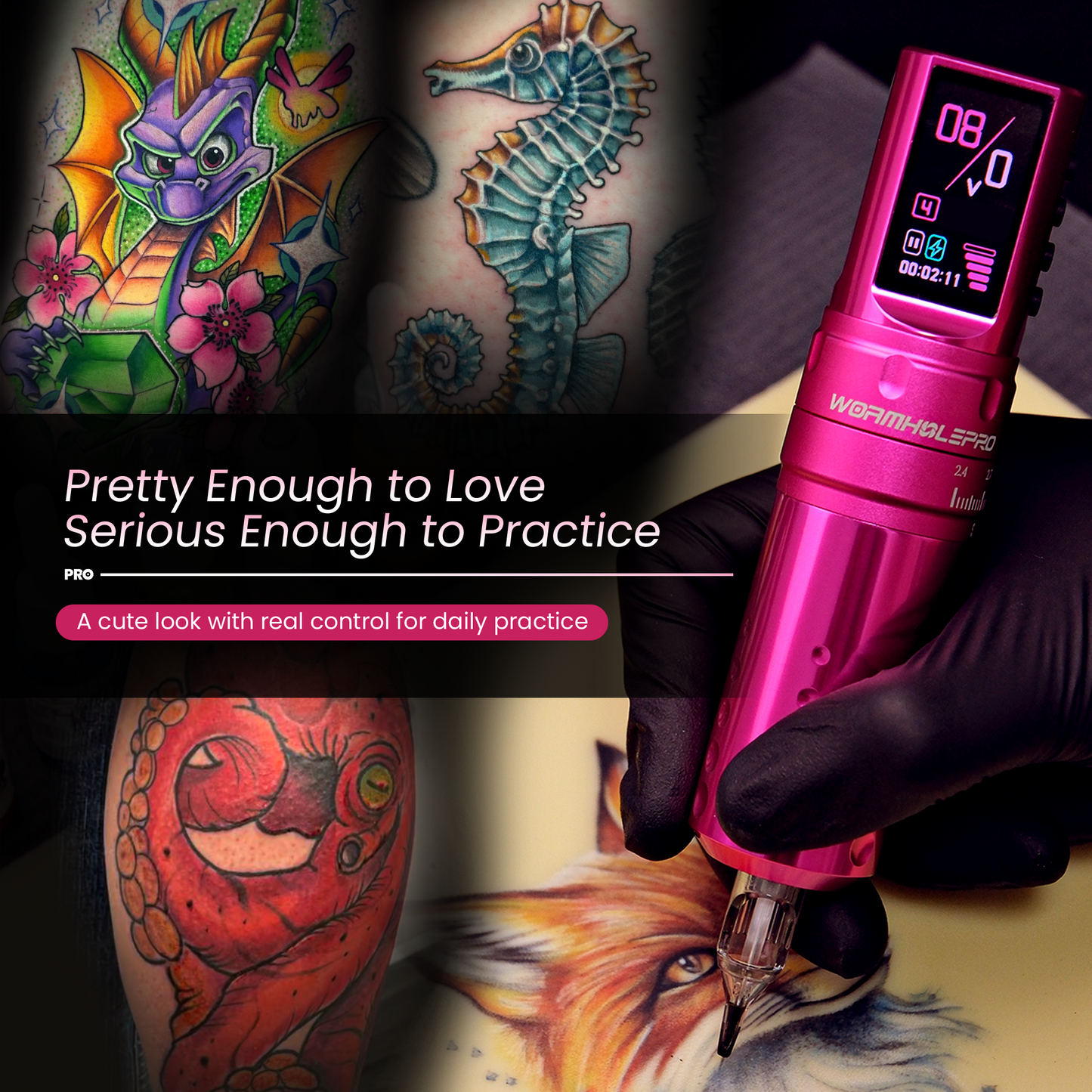 Wireless Professional Tattoo Pen with 7 Stroke