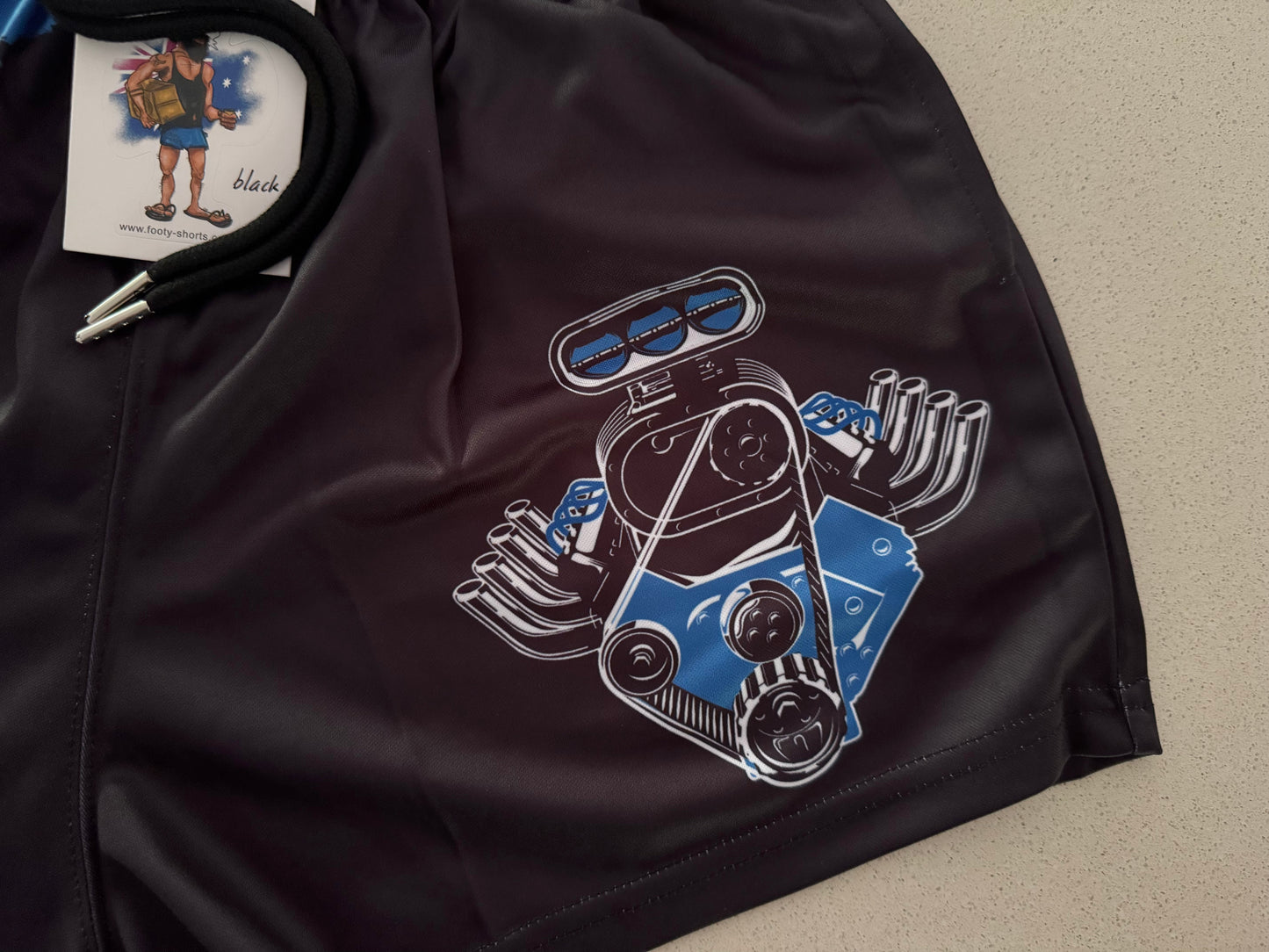 🔥NEW🔥 Fuel it, Floor it, Send it! BLUE Footy Shorts (With Pockets)