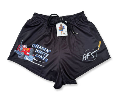 Chasing White Lines Footy Shorts (With Pockets)