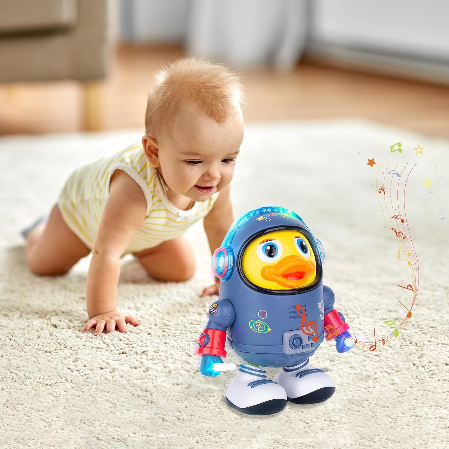 Dancing Space Duck: Interactive Musical Walking Toy for Toddlers