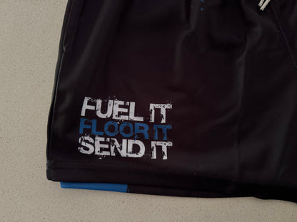 🔥NEW🔥 Fuel it, Floor it, Send it! BLUE Footy Shorts (With Pockets)