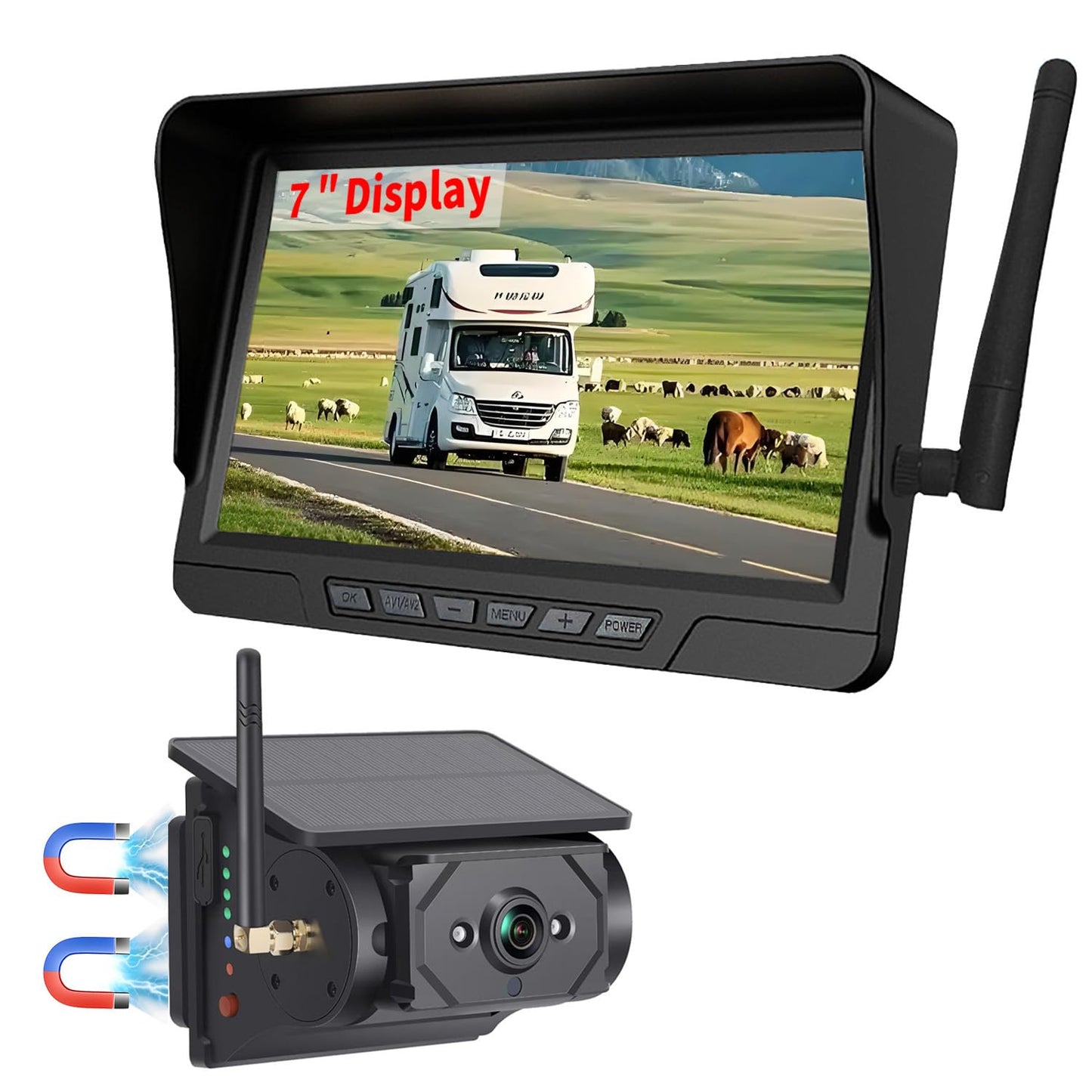 Magnetic Solar Wireless Backup Camera System