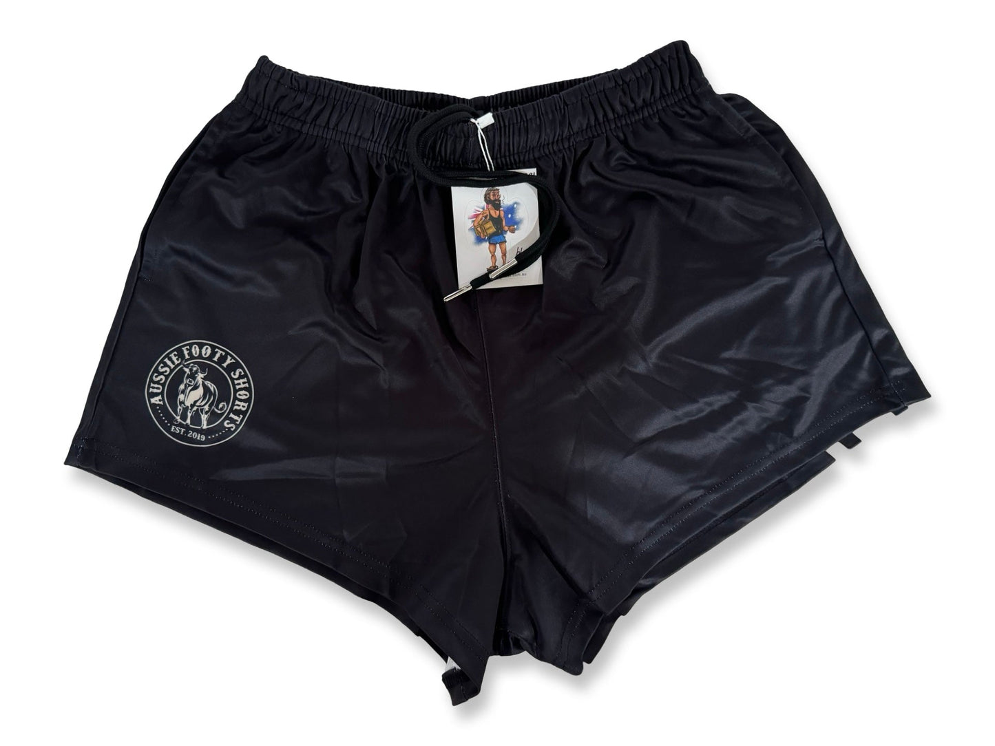 Plain Black and Grey - Footy Shorts (With Pockets)