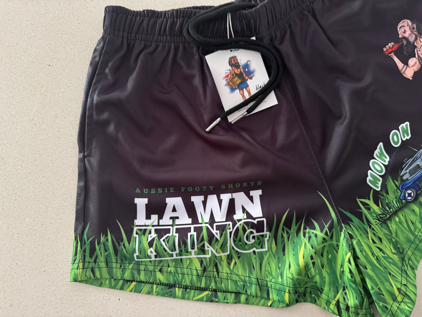Lawn King Mow On Footy Shorts (With Pockets)
