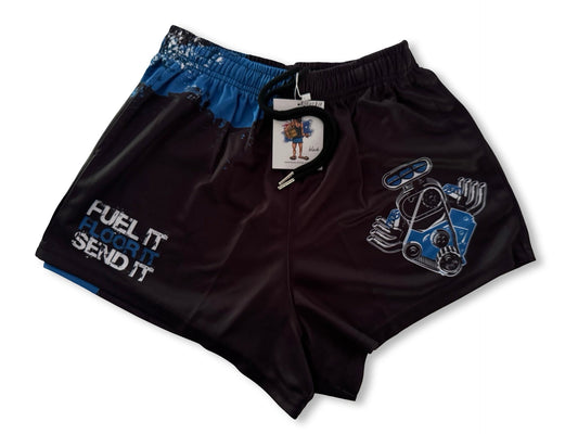 🔥NEW🔥 Fuel it, Floor it, Send it! BLUE Footy Shorts (With Pockets)