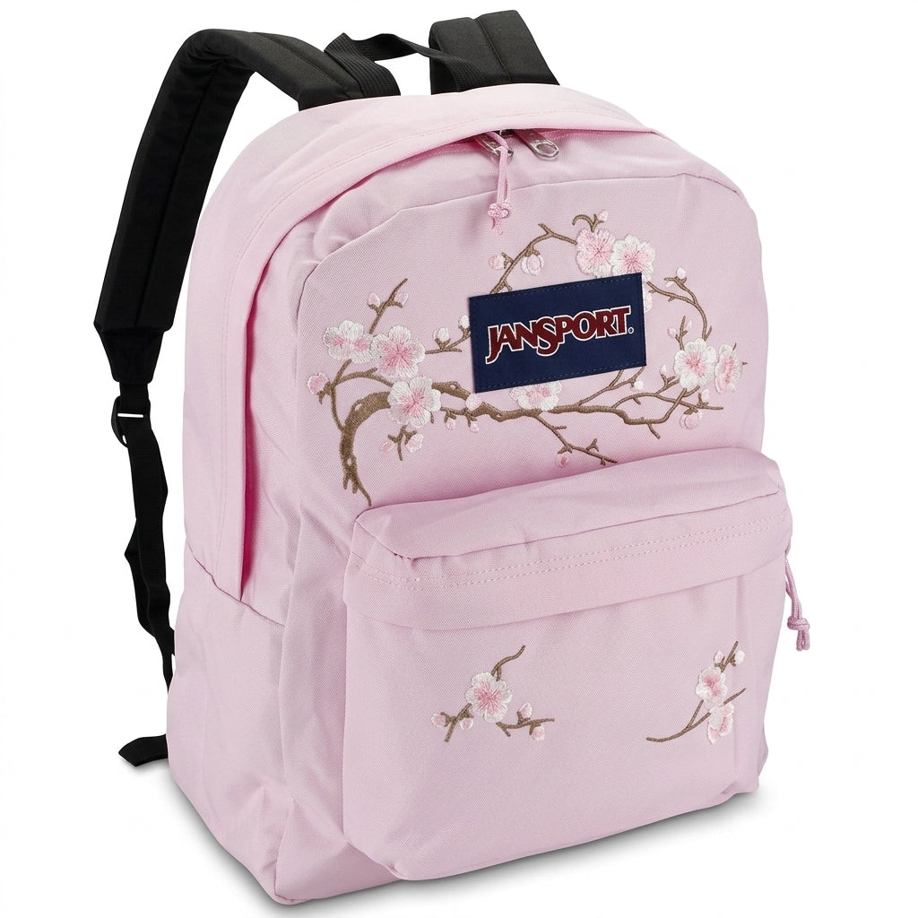 Sakura Flower Embroidered Backpack