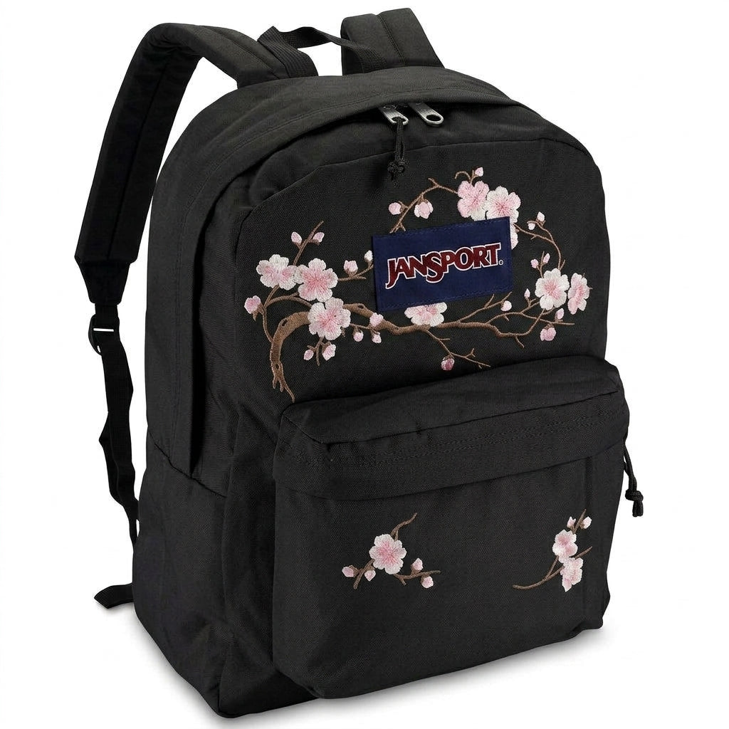 Sakura Flower Embroidered Backpack