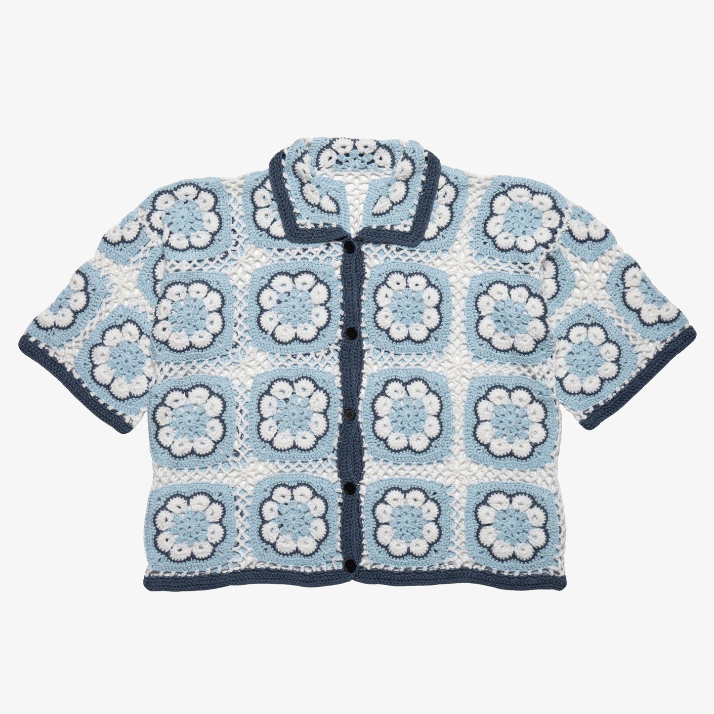 BLUE CROCHET SHIRT