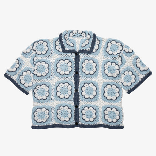 BLUE CROCHET SHIRT