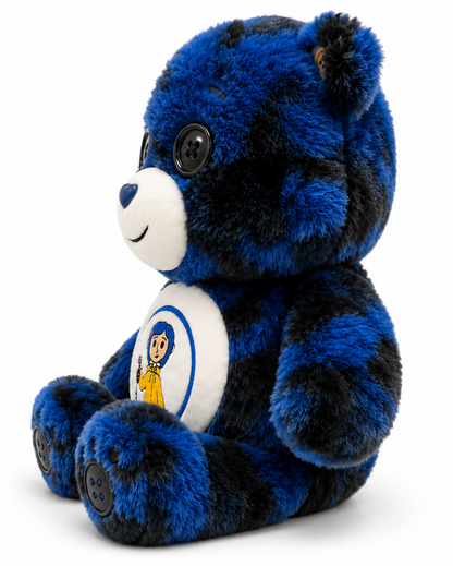 Blue Button-Eye Plush Bear