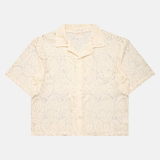 CREAM PAISLEY BUTTON-UP