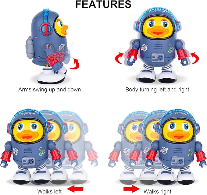 Dancing Space Duck: Interactive Musical Walking Toy for Toddlers