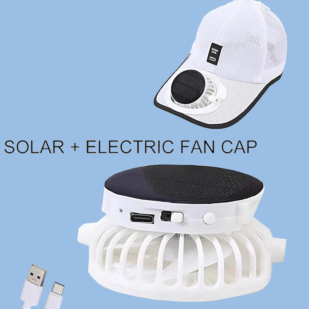 Solar Powered Cooling Fan Hat