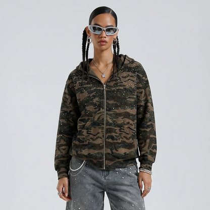 Rhinestone Camo Hoodie