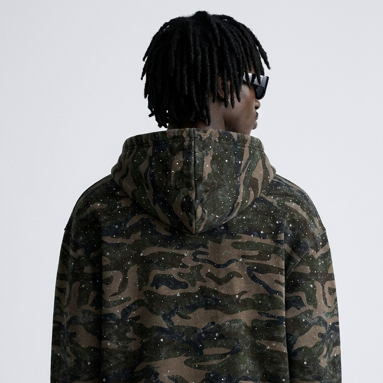 Rhinestone Camo Hoodie
