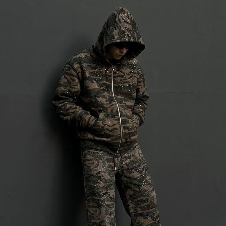 Rhinestone Camo Sweatpants