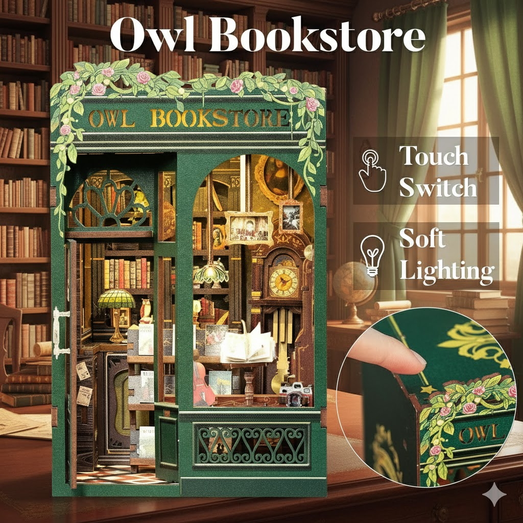Mini Owl Bookstore DIY Book Nook Kit