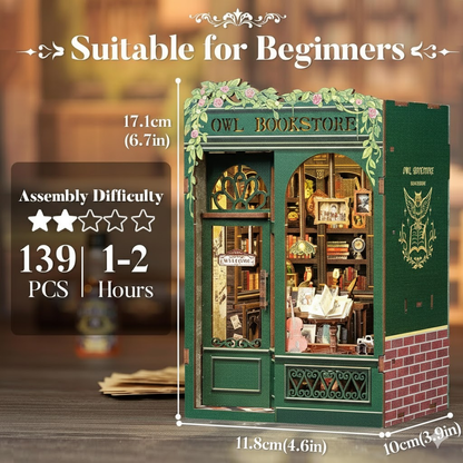 Mini Owl Bookstore DIY Book Nook Kit
