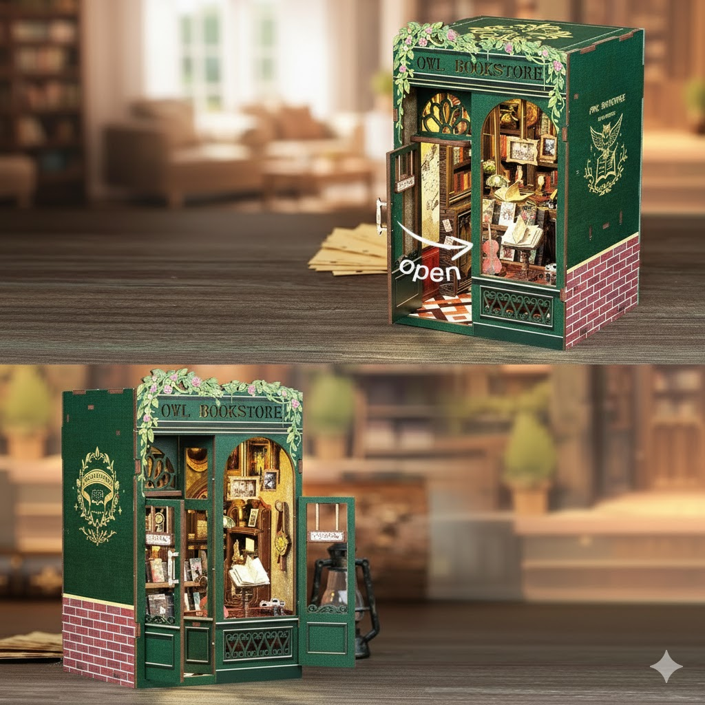 Mini Owl Bookstore DIY Book Nook Kit
