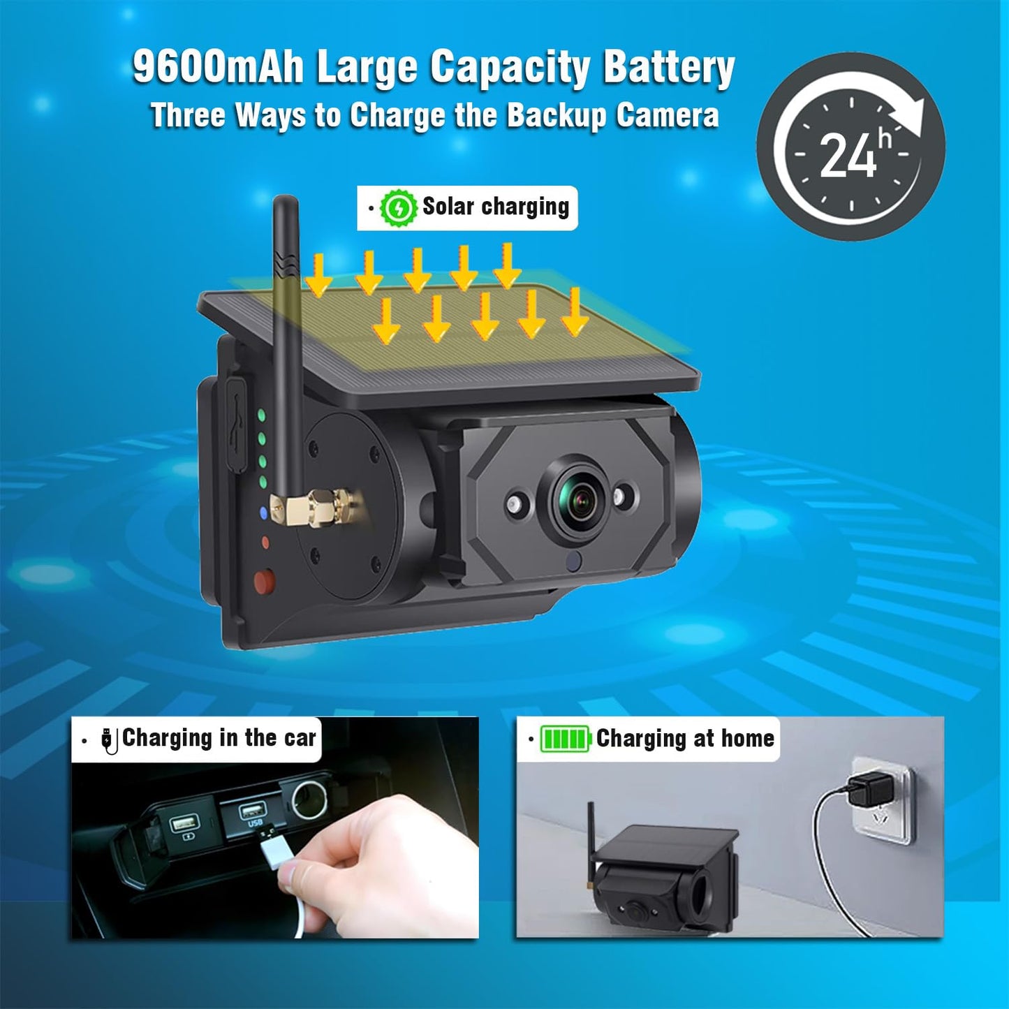 Magnetic Solar Wireless Backup Camera System