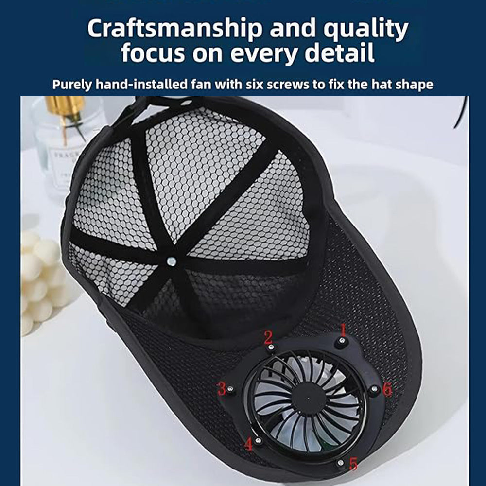 Solar Powered Cooling Fan Hat