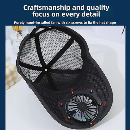 Solar Powered Cooling Fan Hat