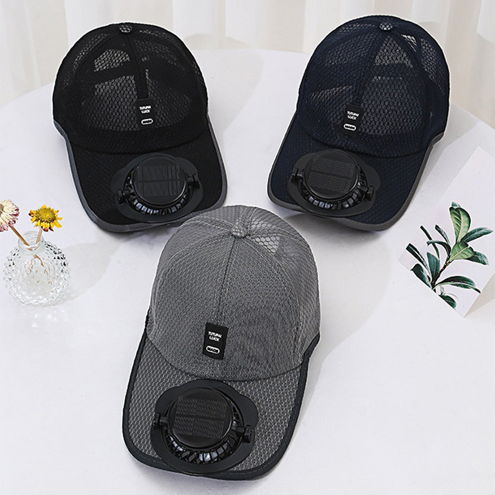Solar Powered Cooling Fan Hat